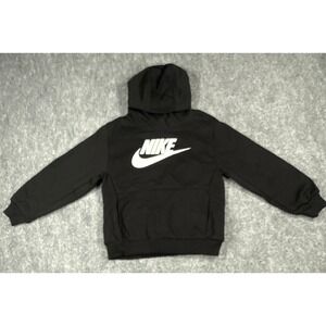 Nike Boys Size 6/7 Large Black Futura Logo Pullover Hoodie Sweatshirt NWT